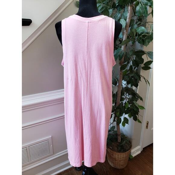 Old Navy Sheath Dress Women's Size Large Pink Solid Sleeveless Stretch Crew Neck - Picture 4 of 11